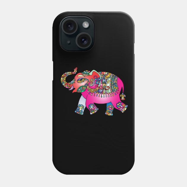 Elephant Colorful Pink Phone Case by Mako Design 