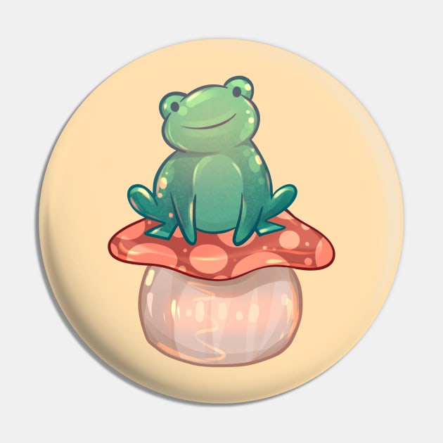 Toadstool Froggy Pin by Claire Lin