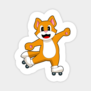 Cat Inline skating Roller skates Magnet