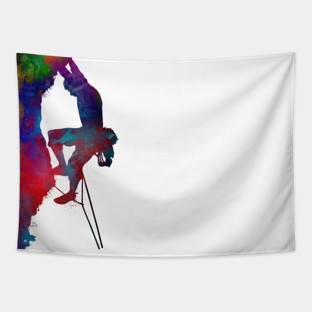 mountaineer climbing sport art #mountaineer #climbing Tapestry by JBJart