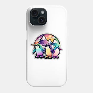 Rainbow Rave Penguin Colourful Neon Phone Case