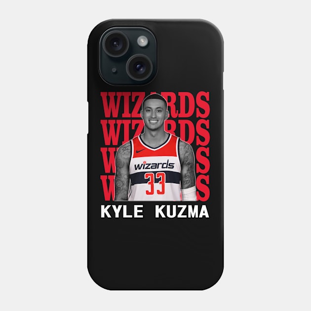 Washington Wizards Kyle Kuzma 33 Phone Case by Thejockandnerd