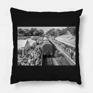 A packed Sheringham Railway station in Norfolk Pillow