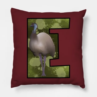 E is for emu Pillow