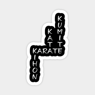 Kihon-Kata-Kumite-Karate Crossword (White Font) Magnet