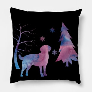Labrador Winter Snowflakes Pillow