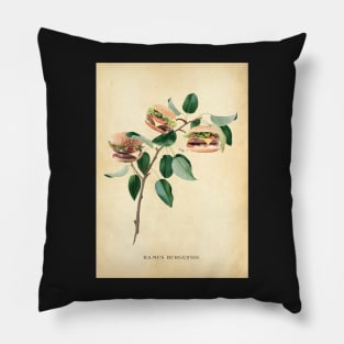 Vintage Botanical Burger Design Pillow