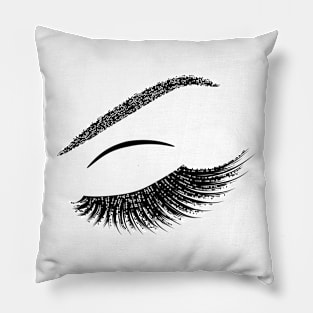 Lashes with silver glitter Pillow