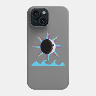 Wind rose with moon and sea Phone Case