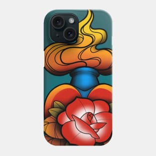 Sacred heart with rose Phone Case