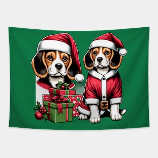 Beagle Dogs Christmas Tapestry