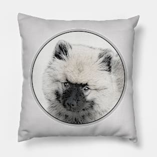 Keeshond Puppy (Drawing) Pillow