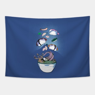 Sushi - all you can eat - strange - blue version Tapestry