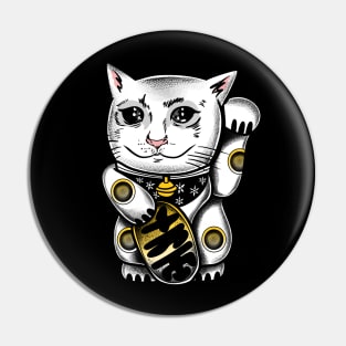 Sad Cat Manekineko Pin