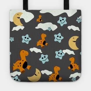 dinosaur, star and moon pattern Tote