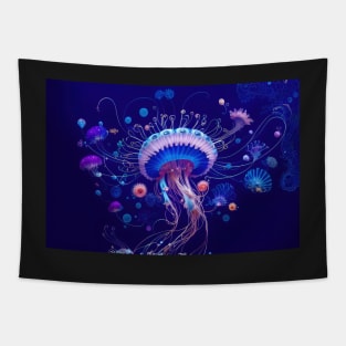 Sea Fantasy - Dancing Jellyfish Tapestry