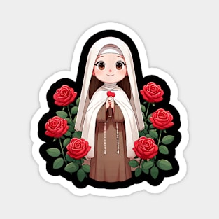 St Therese of Lisieux Little Flower Rose Catholic Saint Magnet