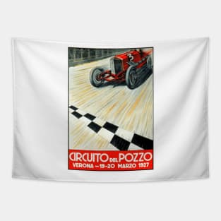 1927 Italian Auto Racing Poster - Circuito del Pozzo, Verona Tapestry