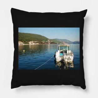 Boat in Bakar Harbour Pillow