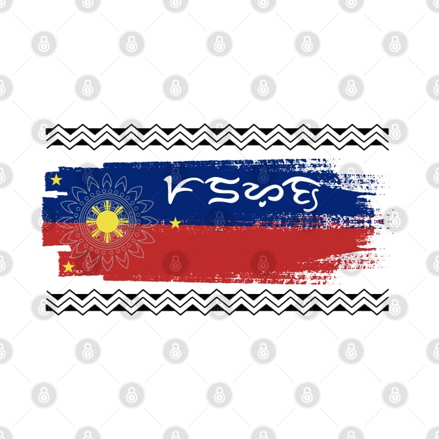 Philippine Flag / Badlit word Padayon (to Continue) by Pirma Pinas