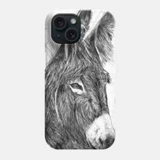 DONKEY pencil portrait .3 Phone Case