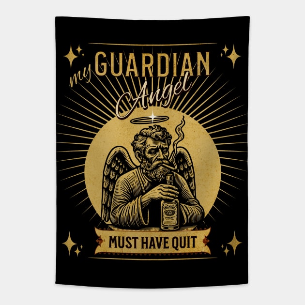 My Guardian Angel Must Have Quit Tapestry by Miriam Designs