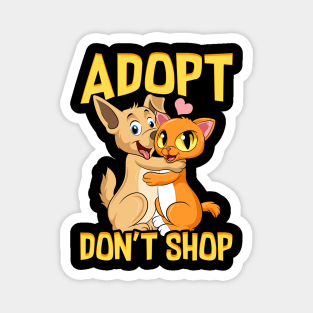 Adopt Don't Shop Cute Cat & Dog Rescue Adoption Magnet