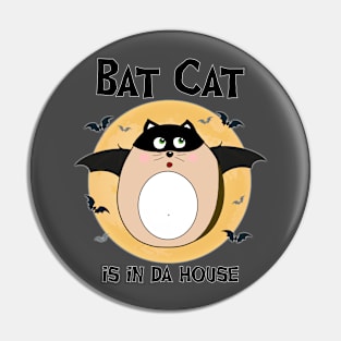 Fat Bat Cat - outlined Pin