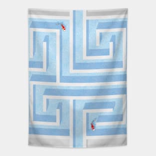 Koi pond maze Tapestry