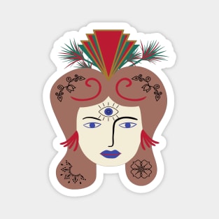 Woman with head jewelry Magnet