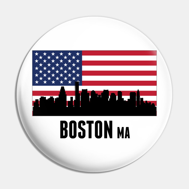 Boston Ma American Flag Boston Pin Teepublic Au