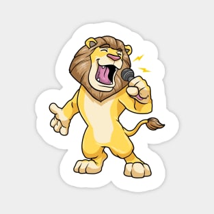 Lion as singer with a microphone Magnet