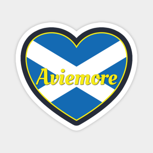 Aviemore Scotland UK Scotland Flag Heart Magnet