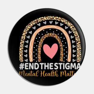 Mental Health Matters Vintage Rainbow Leopard Mental Support Pin