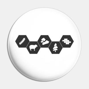 Settlers of Catan Minimalistic Black Pin