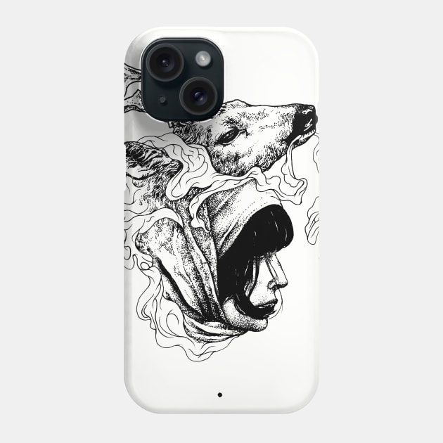 Girl And Deer Phone Case by rottenfantom