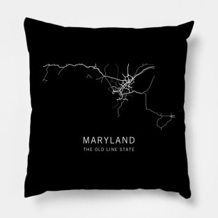 Maryland State Road Map Pillow