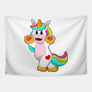 Unicorn with Heart Tattoo Tapestry