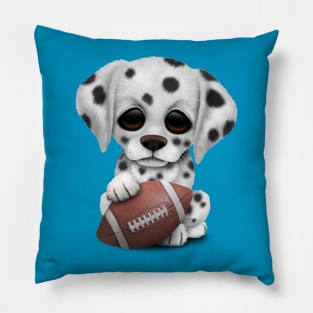 Dalmatian Puppy Dog Playing With Football Pillow