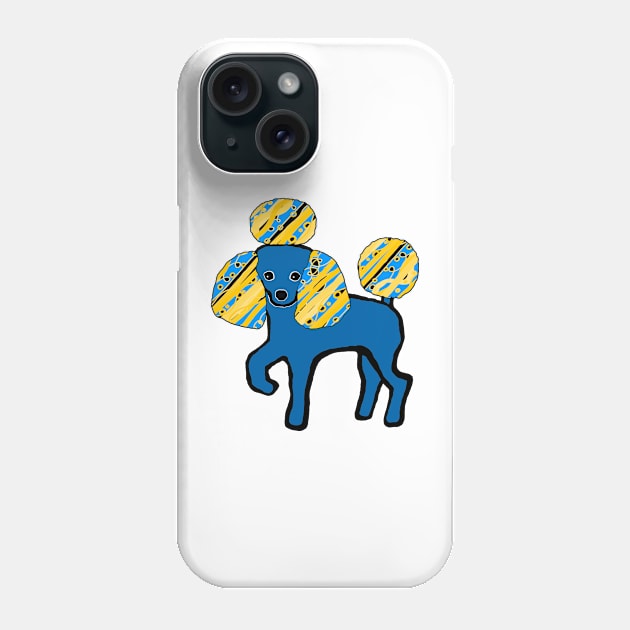 Poodle Fanciness -- Yellow and Blue Phone Case by CTWuellner