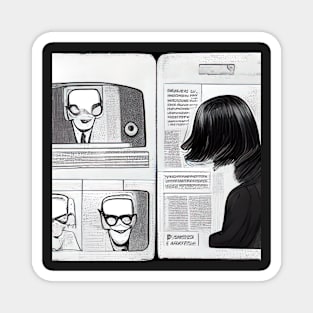 Newsreader | Comics Style Magnet