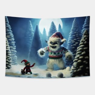 Believe in your-elf and the Christmas Yeti! Tapestry