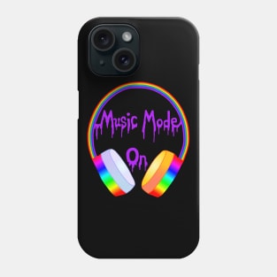 Music Mode On Rainbow Headphones Phone Case