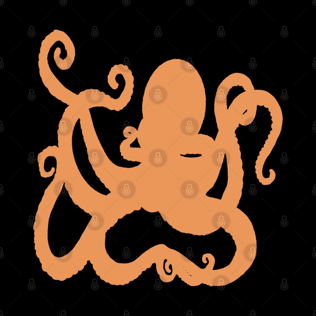 Orange kraken octopus design by Xatutik-Art