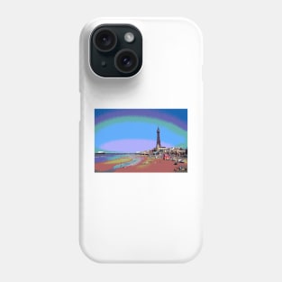 Blackpool Tower and Beach Posterized Phone Case