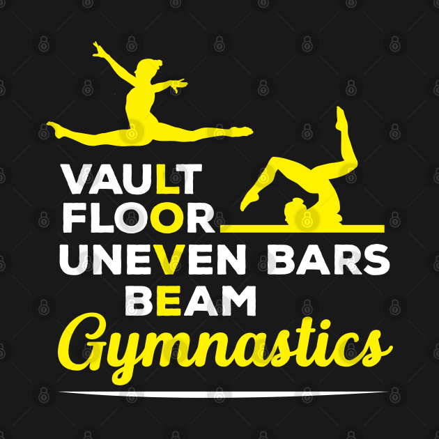 Gymnast Tshirt Love Gymanstics Vault Bars Beam Floor by InnerMagic