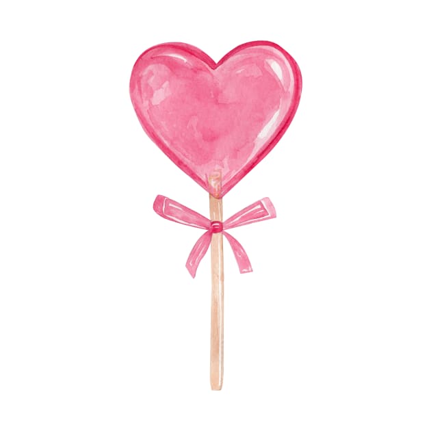 Pink heart lollipop by DreamLoudArt