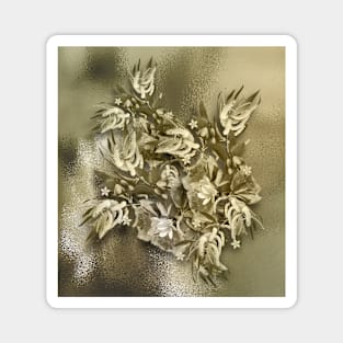 Flower bouquet in rippled gold Magnet