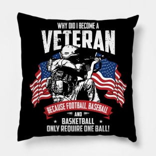 Funny Veteran Papa Grandpa Fathers Day Gifts Dad Daddy Veteran Day Pillow