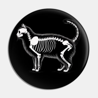 Anatomy of a Cat: Skeleton in Monochrome Pin